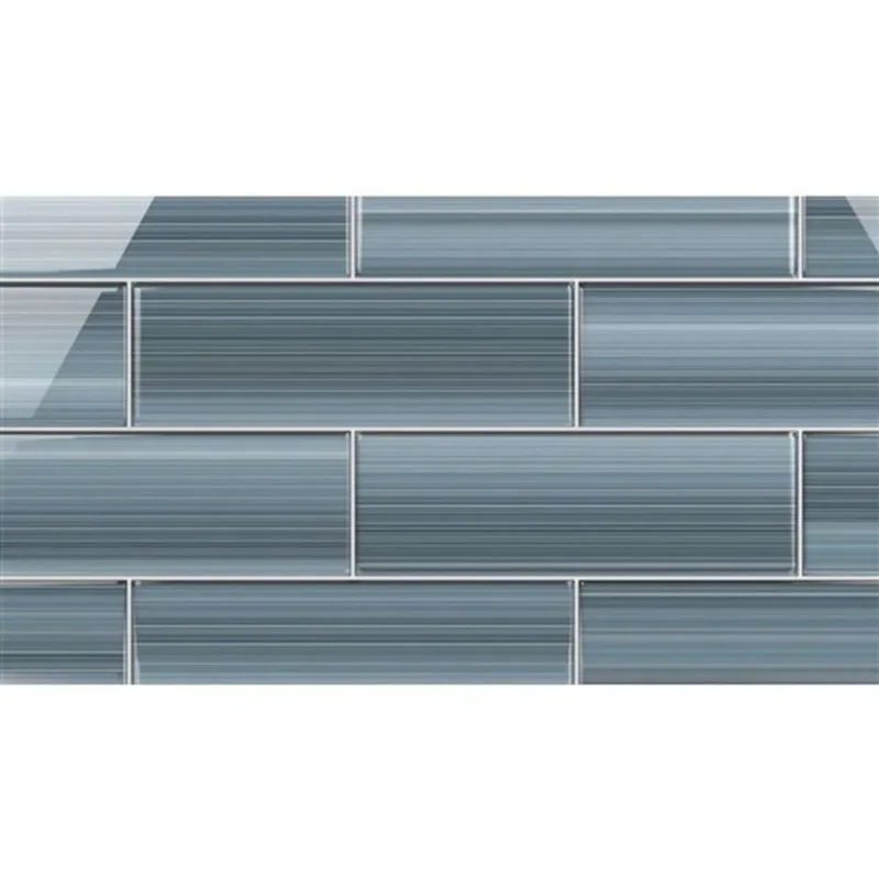 Bodesi Glass Tile Classic Hand-Painted Deep Ocean, 4 x 12-in, 10-ft² Box