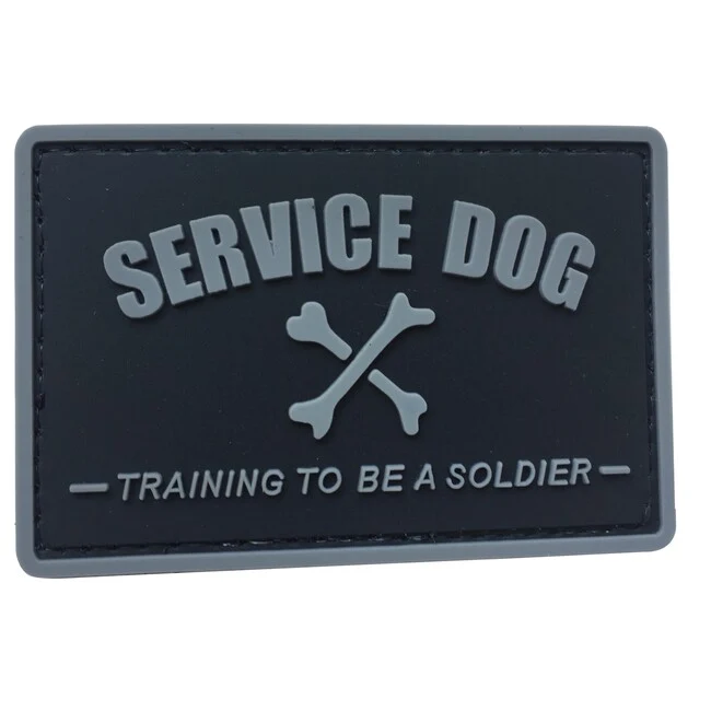 WARAGOD Service dog PVC našivak, crno-sivi