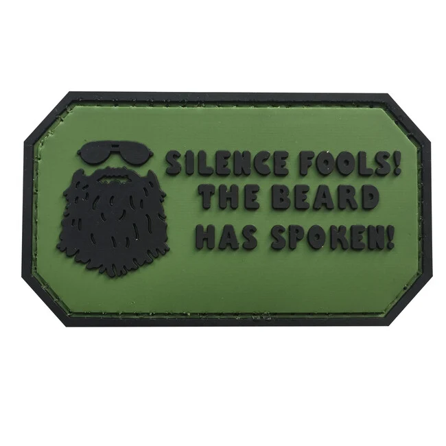 WARAGOD Silence Fools PVC našivak, zeleni