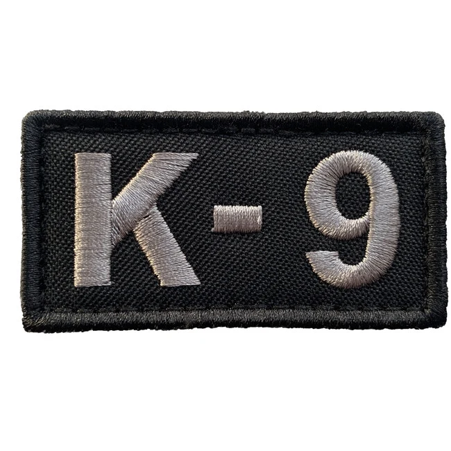 WARAGOD Embroidery K-9 našivak Patch, Black and Gray