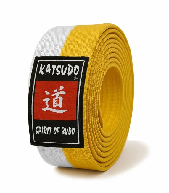 Katsudo Master pojas obi, bijelo-žuti 220cm