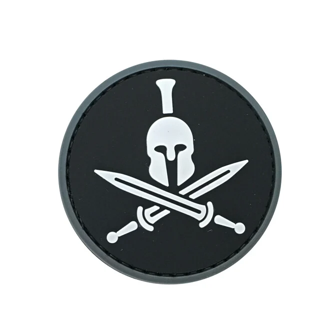WARAGOD 3D Round Spartan Molon Labe našivak 6cm, crni