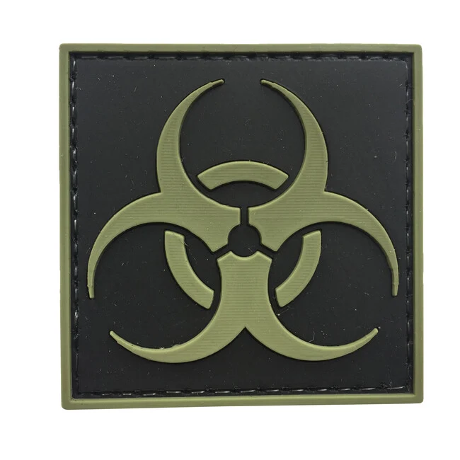 WARAGOD 3D Biohazard Square našivak crni, 5x5cm