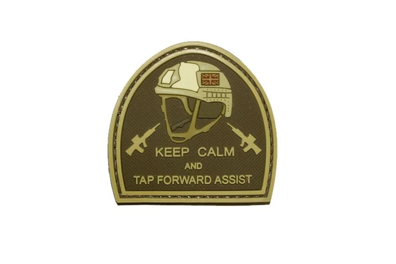 WARAGOD Keep Calm and Tap Forward Assist 3D našivak Carved coyote, 5cm
