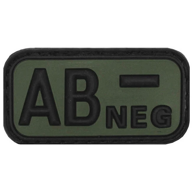 WARAGOD našivak Krvna grupa AB negative 3D, crni, 5x2,5cm