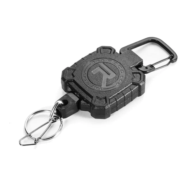 Leguon Keyhex karabiner s čeličnim užetom na ključeve, crni