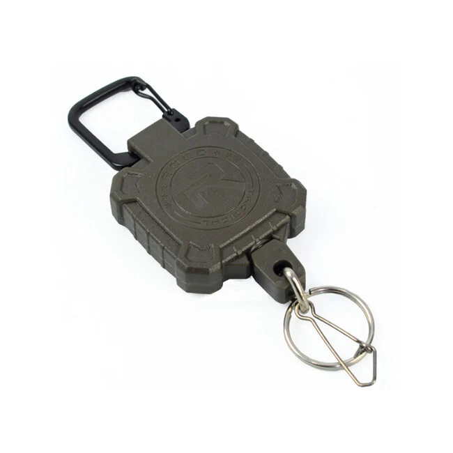Leguon Keyhex karabiner na ključeve s čeličnim užetom, maslinasto zeleni