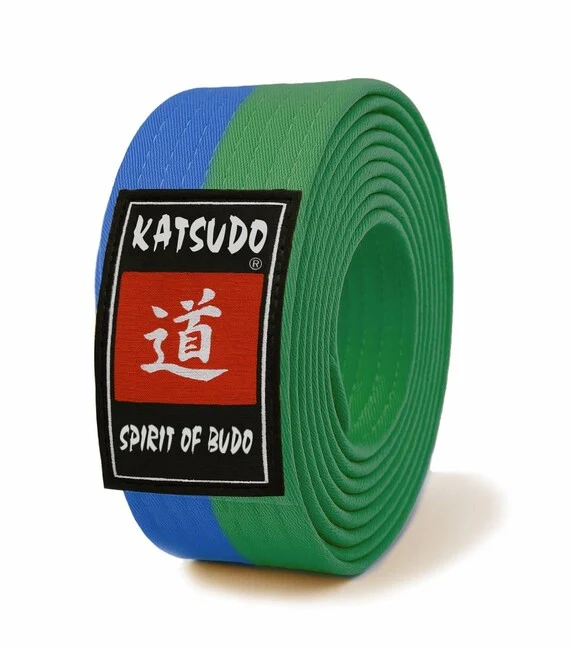 Katsudo Master pojas obi, zeleno-plavi 320cm