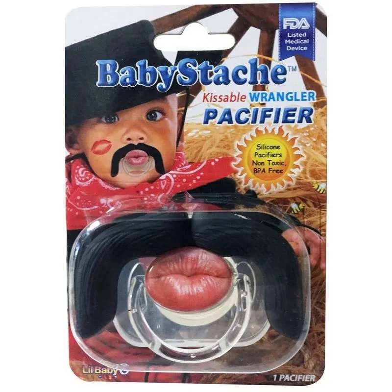Chupeta Babystache Kissable Wrangler Silicone Não Tóxico