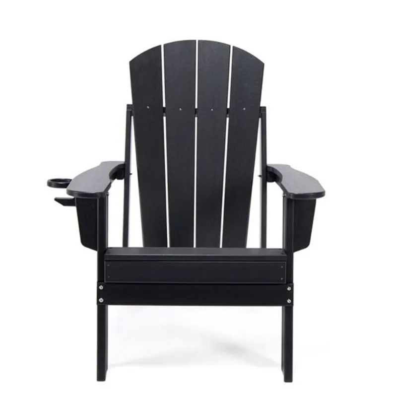 Lake Country Outdoors High-Density Polyethylene Black Adirondack Chair
