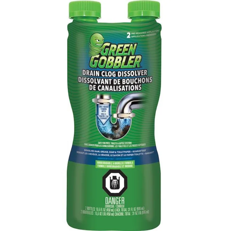 Green Gobbler Drain Clog Dissolver and Cleaner, Biodegradable 916 ml
