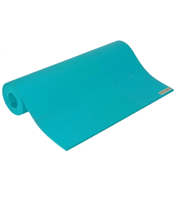 Jade Yoga Long Natural Rubber Yoga Mat 74" 8mm Teal