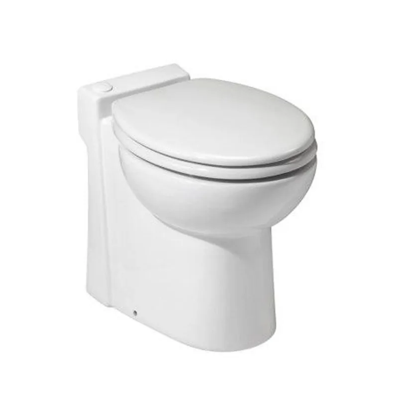 SFA Saniflo Sanicompact No-Flow Tank Dual-Flush White China Round Toilet Bowl