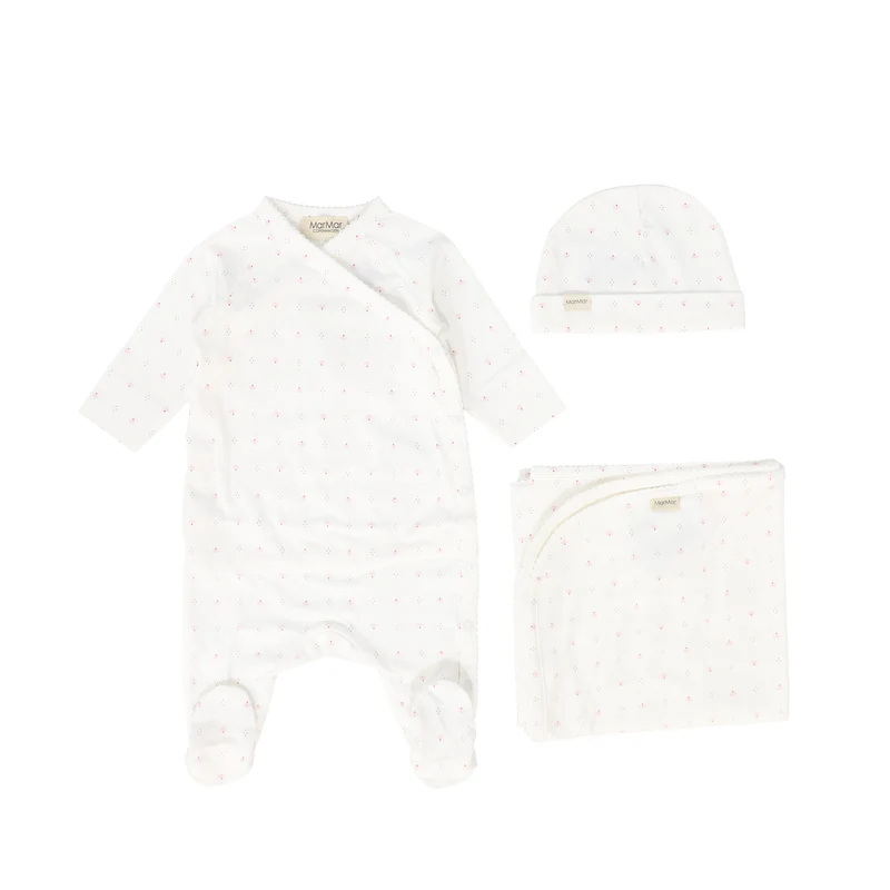 MARMAR COPENHAGEN PALE PINK TULIP FOOTIE SET[FINAL SALE] 0M