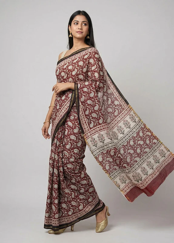 Multicolor Chanderi Silk Saree With Blouse Piece One Size
