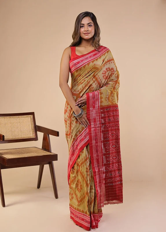Multicolor Bomkai Silk Saree Without Blouse Piece One Size