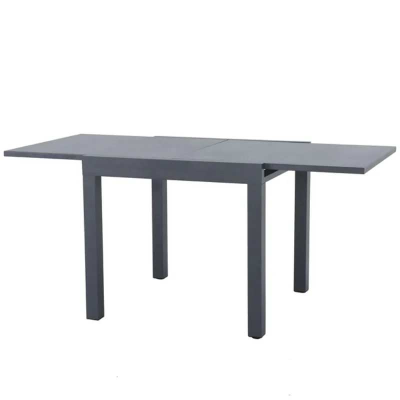 Landon & Co. Joanna Extendable Dining Table in Grey Aluminum - 29.5 x 32 x 32-in