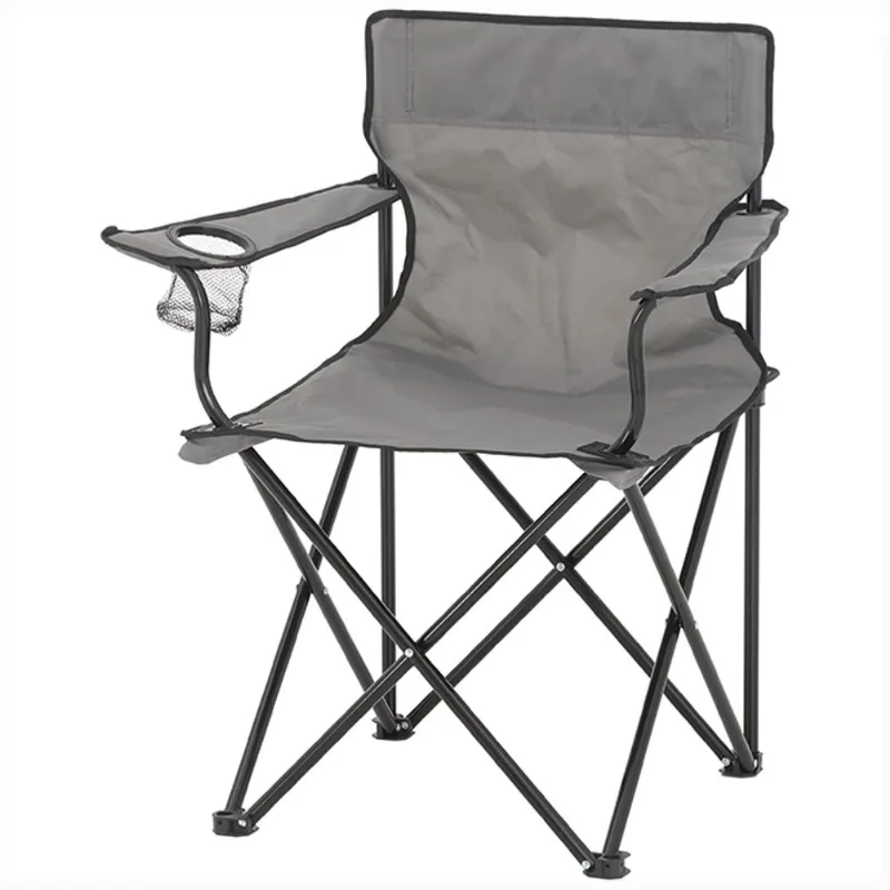 VALU+ Camping Chair Foldable in Steel and PVC - Grey