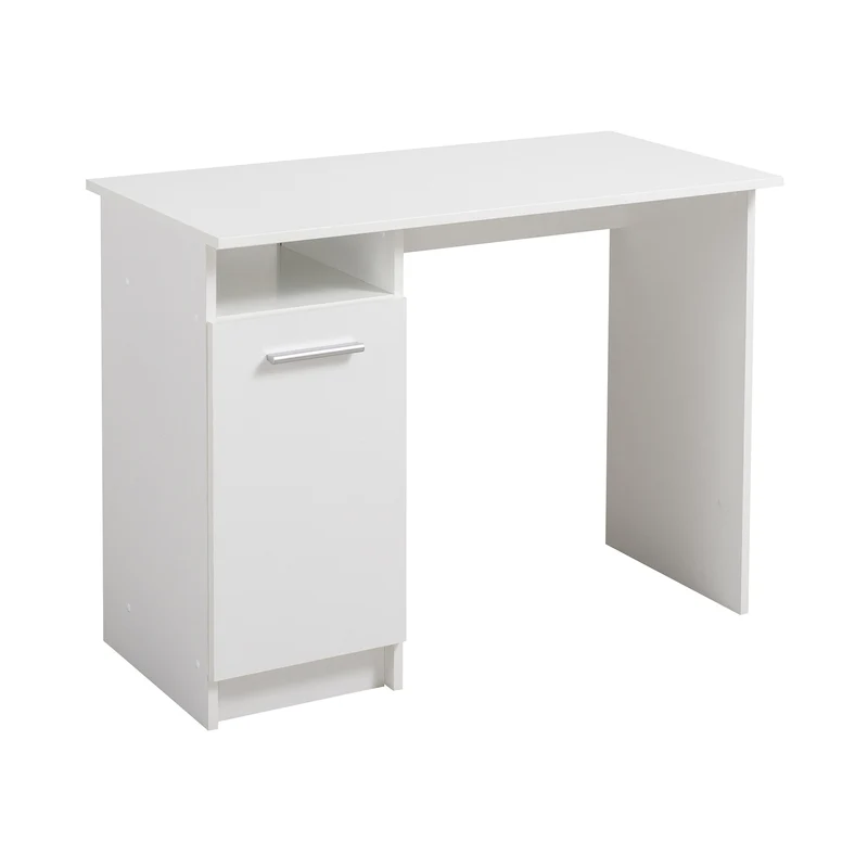 Scrivania con 1 anta, postazione porta PC da ufficio e cameretta 100 cm Bianco