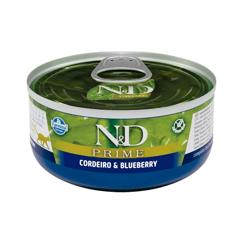 Ração Úmida nd Prime Feline Cordeiro Blueberry para Gatos Adultos - 70Gr