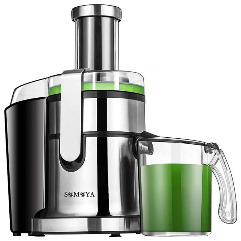 SOMOYA Centrífuga de Frutas 500 mL com 2 Velocidades, Aço Inoxidável, 800W, 110V, Cinza