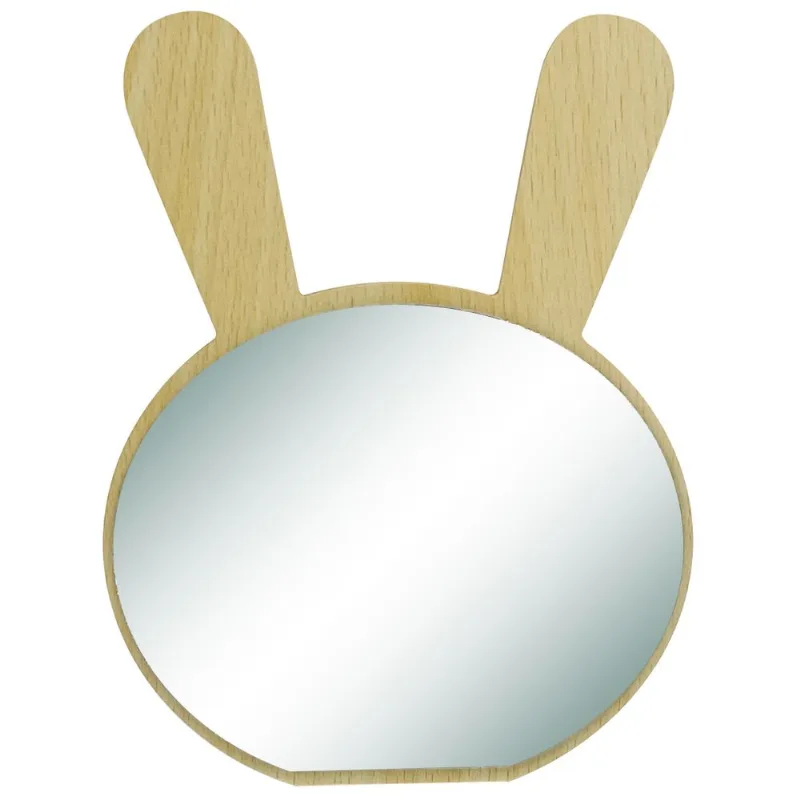 Espelho de Mesa Coelho 19x16,5cm em Vidro e MDF Lila Cosméticos