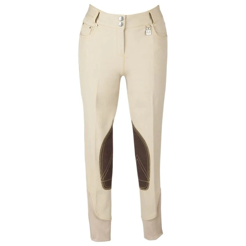 Huntley Ladies Beige Knee Patch Riding Pant Beige / 32