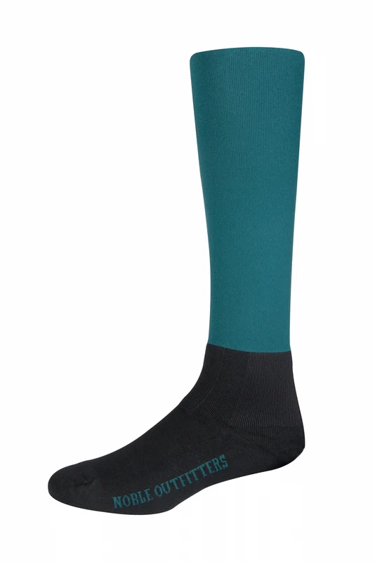 Noble Equestrian Ladies Over the Calf Peddies - Solid Colors Deep Teal