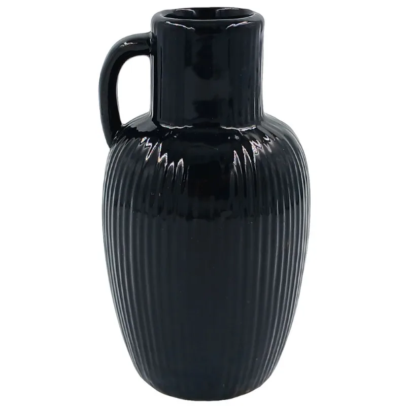 Vaso Decorativo 7x12,5cm em Cerâmica Freecom-Preto