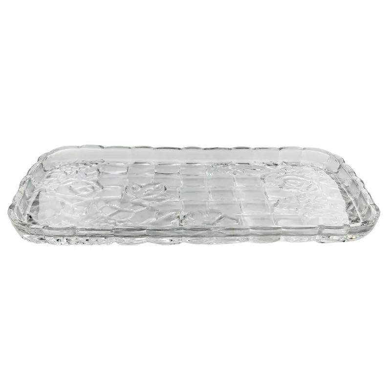 Bandeja Decorativa 18x35cm em Vidro Freecom