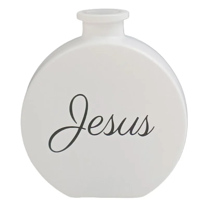 Vaso Decorativo Jesus 9,5x8,5cm em Vidro Freecom