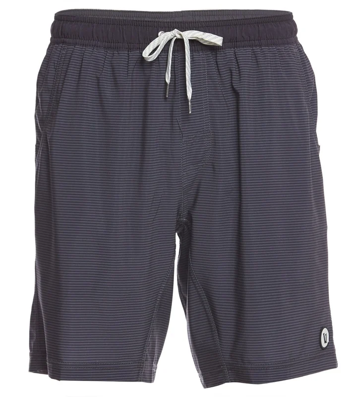 Vuori Men's Kore Stripe Yoga Shorts Black Charcoal Stripe / XL