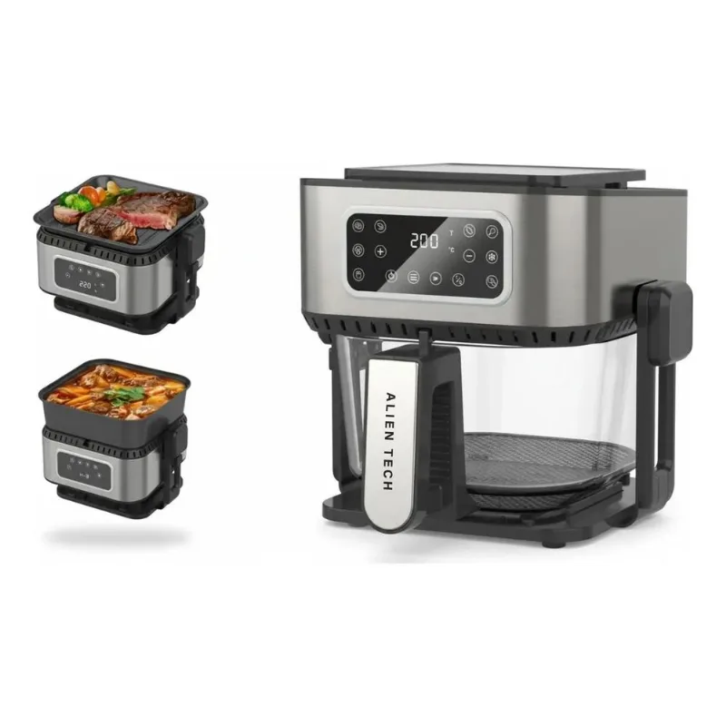 Freidora Aire 3 En 1 Digital 5 Lts Con Grill Y Olla Gris