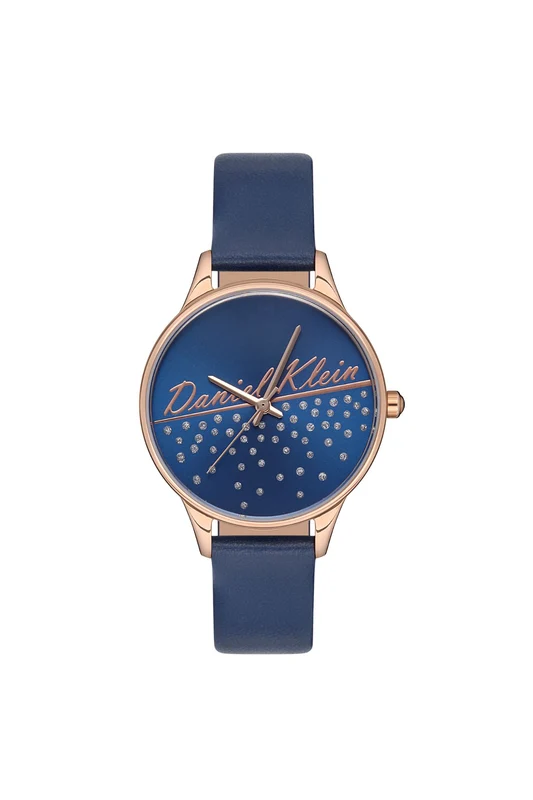 Rose Gold Case & Blue Dial 3 Hand Analogue Watch - Rose Gold Rose Gold / OneFit / Leather
