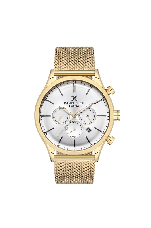 Gold Case & White Dial 3 Hand Analogue Watch - Gold Gold / OneFit / Mesh