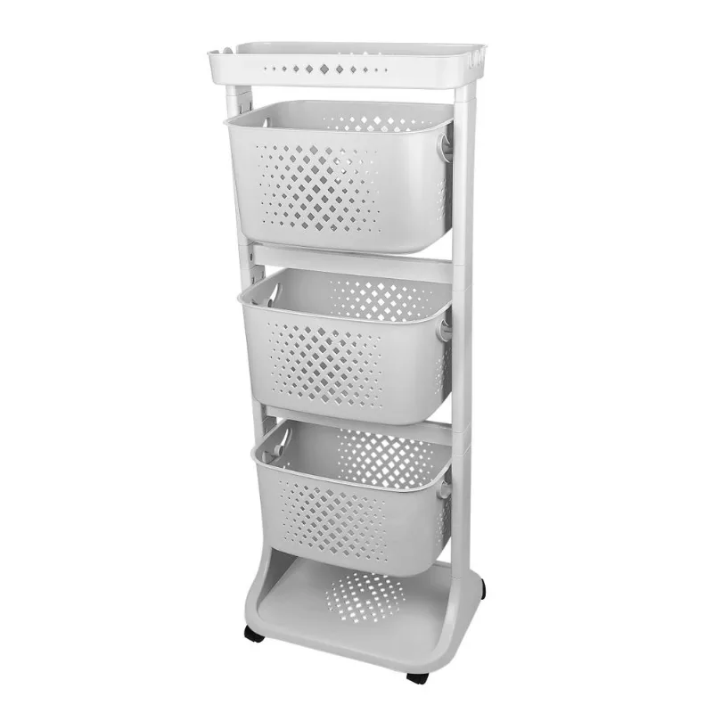 Organizador para Cozinha Pratic Casa com 3 Cestos, Cinza