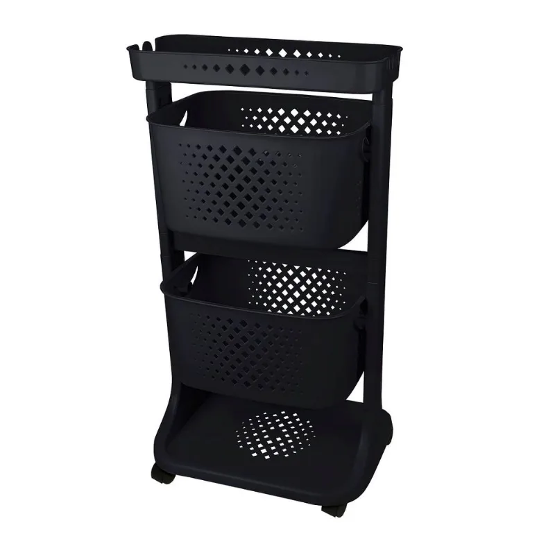 Organizador para Cozinha Pratic Casa com 2 Cestos, Preto