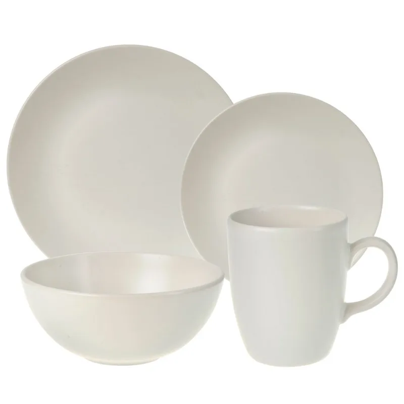Vajilla 16 Piezas Curve Plato Playo Postre Bowl Jarro Mug Ceramica Aston