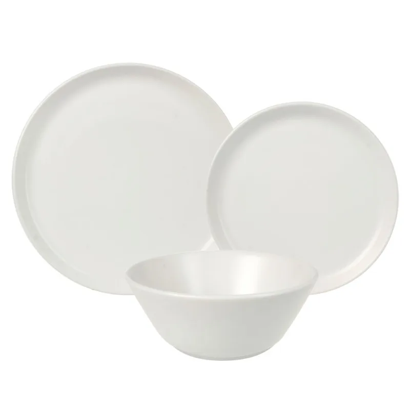 Vajilla 12 Piezas Plato Playo Postre Bowl Ceramica Aston
