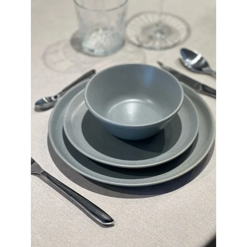 Vajilla 12 Piezas Plato Playo Postre Bowl Ceramica Aston