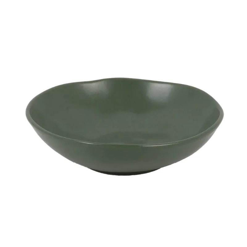 Plato Postre Matt Verde Cerámica 20 Cm