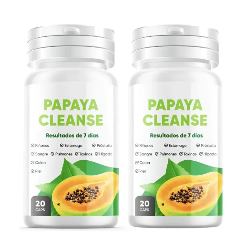 Papaya Enzima Cleanse Pack 2 und 20 Capsulas Sin sabor