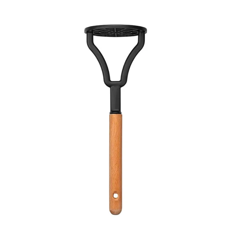Majador De Papas Plastico Con Mango De Madera Lufe
