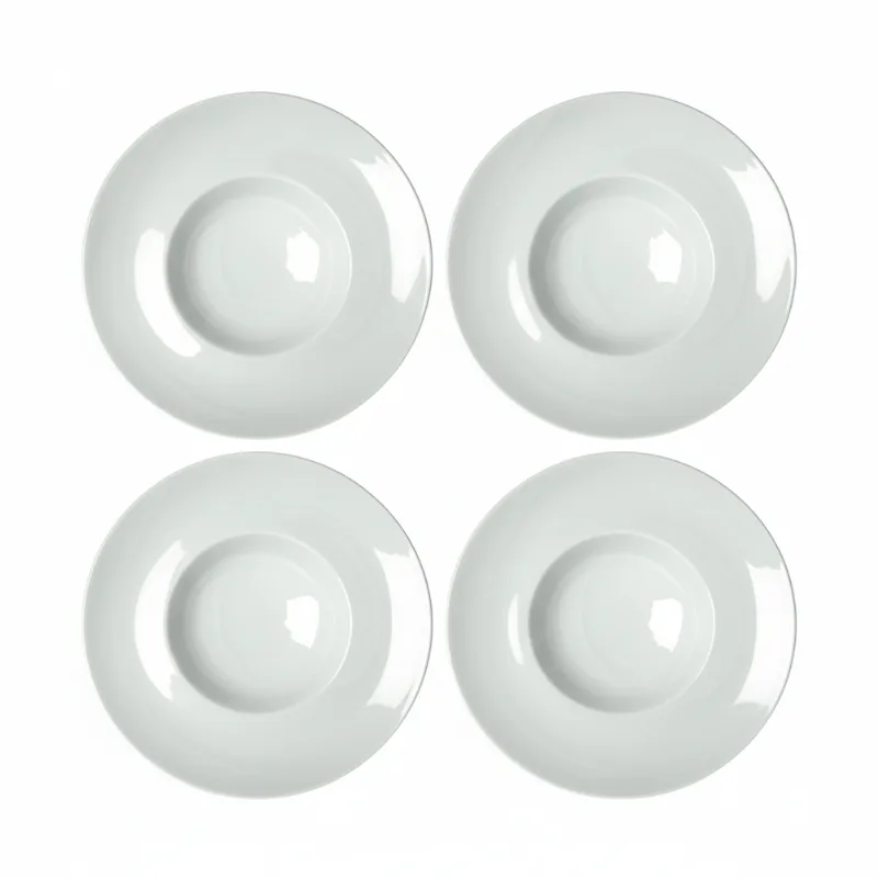 Set x 4 Platos Pasta Hondos 26 cm Blanco Porcelana