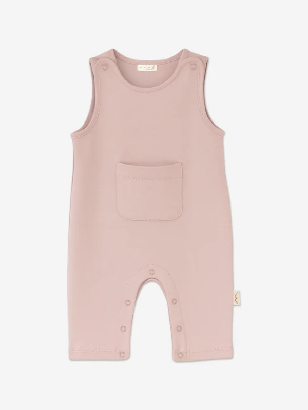 Mininio Baby Girls Organic Cotton Romper in Pink Pink / 9 - 12 Mths