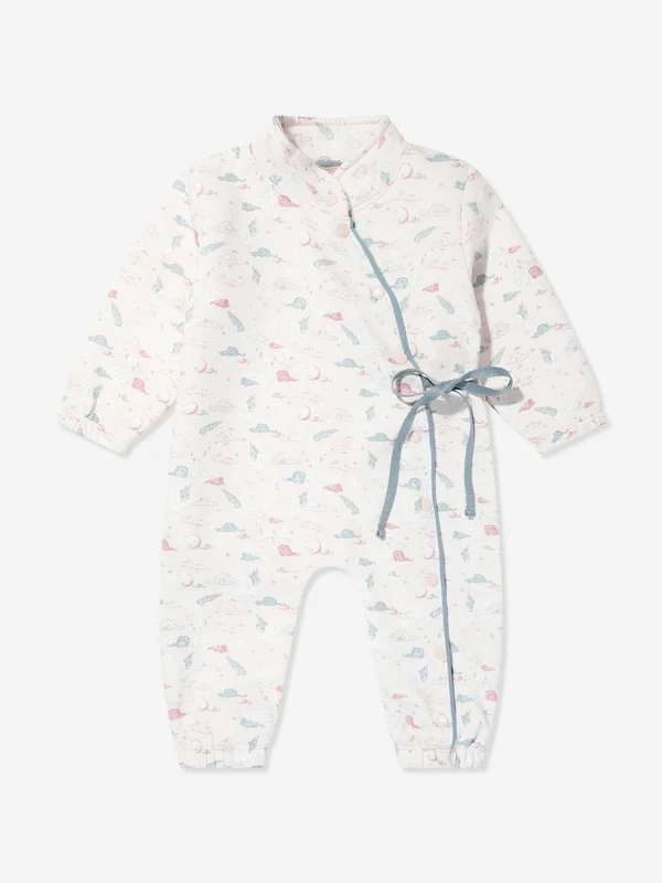 Mininio Baby Girls Patterned Romper in Ivory Ivory / 3 - 6 Mths