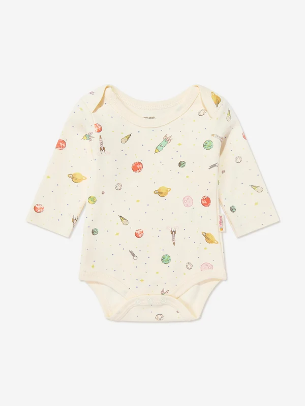 Tiffany Baby Boys Organic Space Theme Bodysuit in Ivory Ivory / 0 - 3 Mths