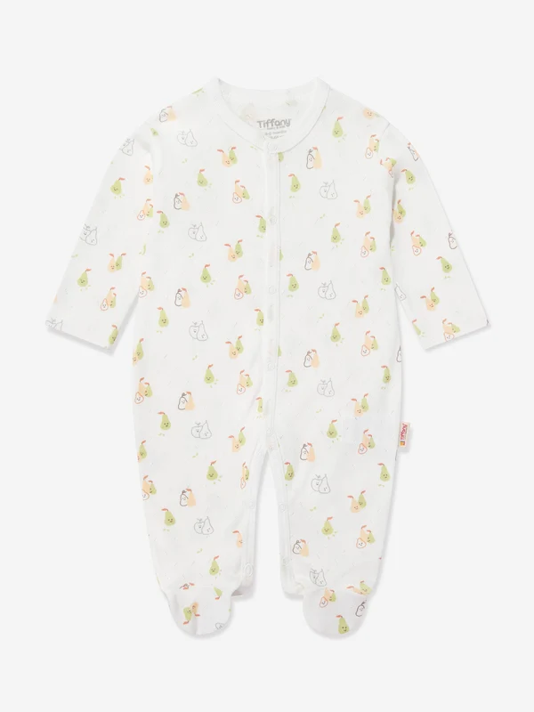 Tiffany Baby Pear Print Babygrow in Ivory Ivory / 0 - 3 Mths