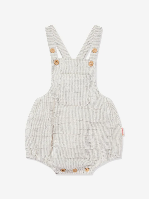 Tiffany Baby Boys Muslin Romper in Grey Grey / 12 - 18 Mths