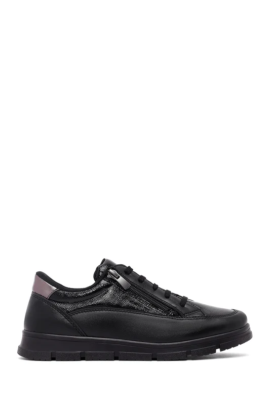 Kadın Siyah Bağcıklı Sneaker Siyah / 40